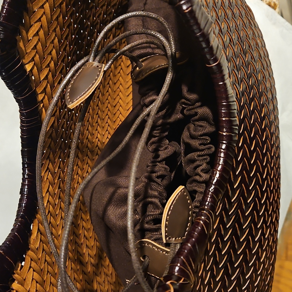 Nwt Split Leather Woven Bag - Picture 8 of 11